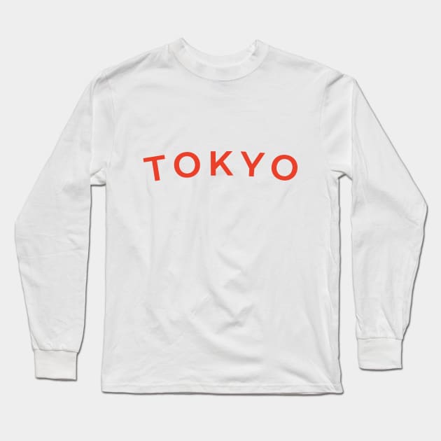 Tokyo City Typography Long Sleeve T-Shirt by calebfaires